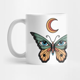 Vintage Butterfly Wings Eyes Luna Moth Mug